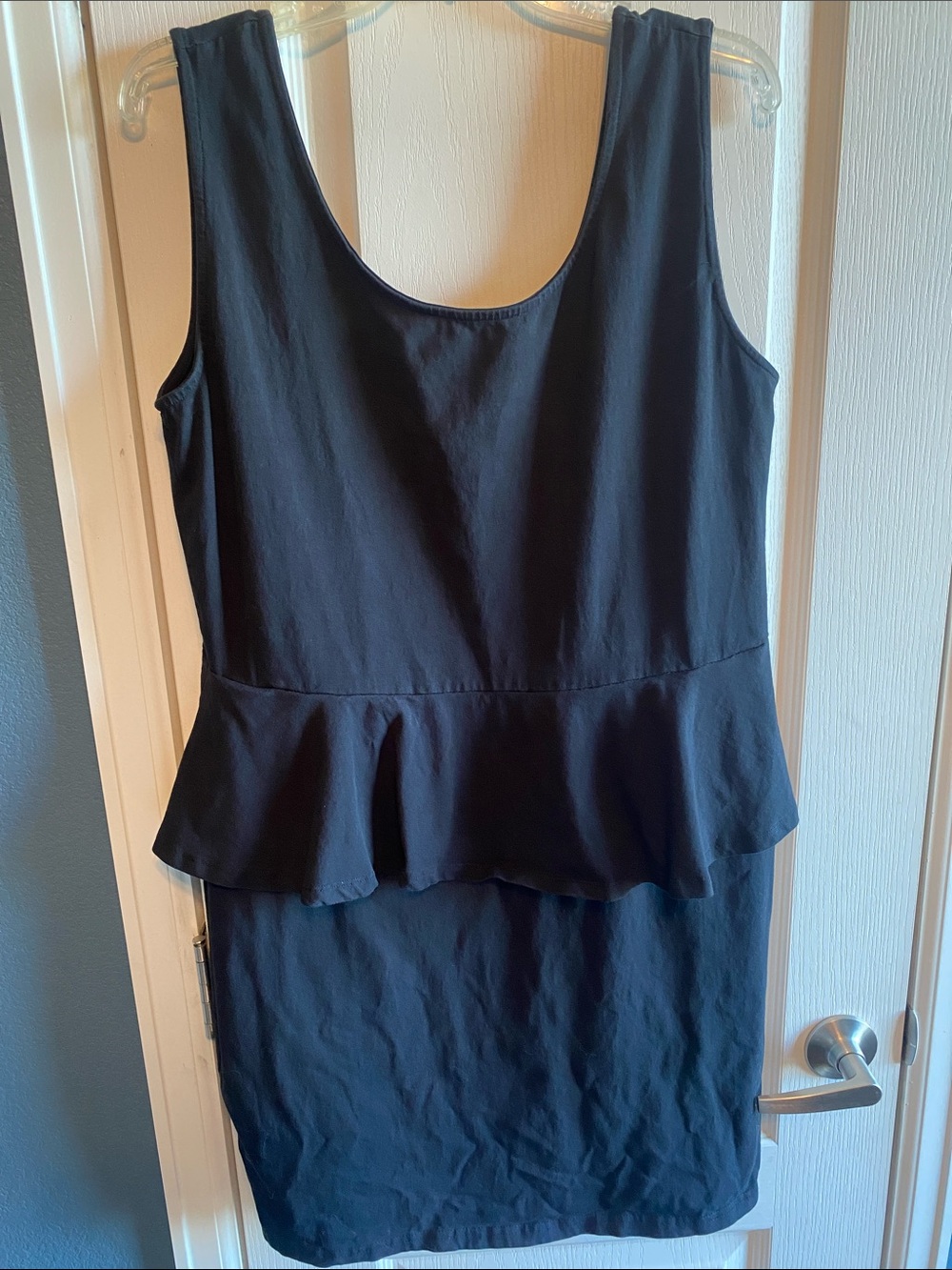 Y2K Sleeveless Black Peplum Sheath Dress